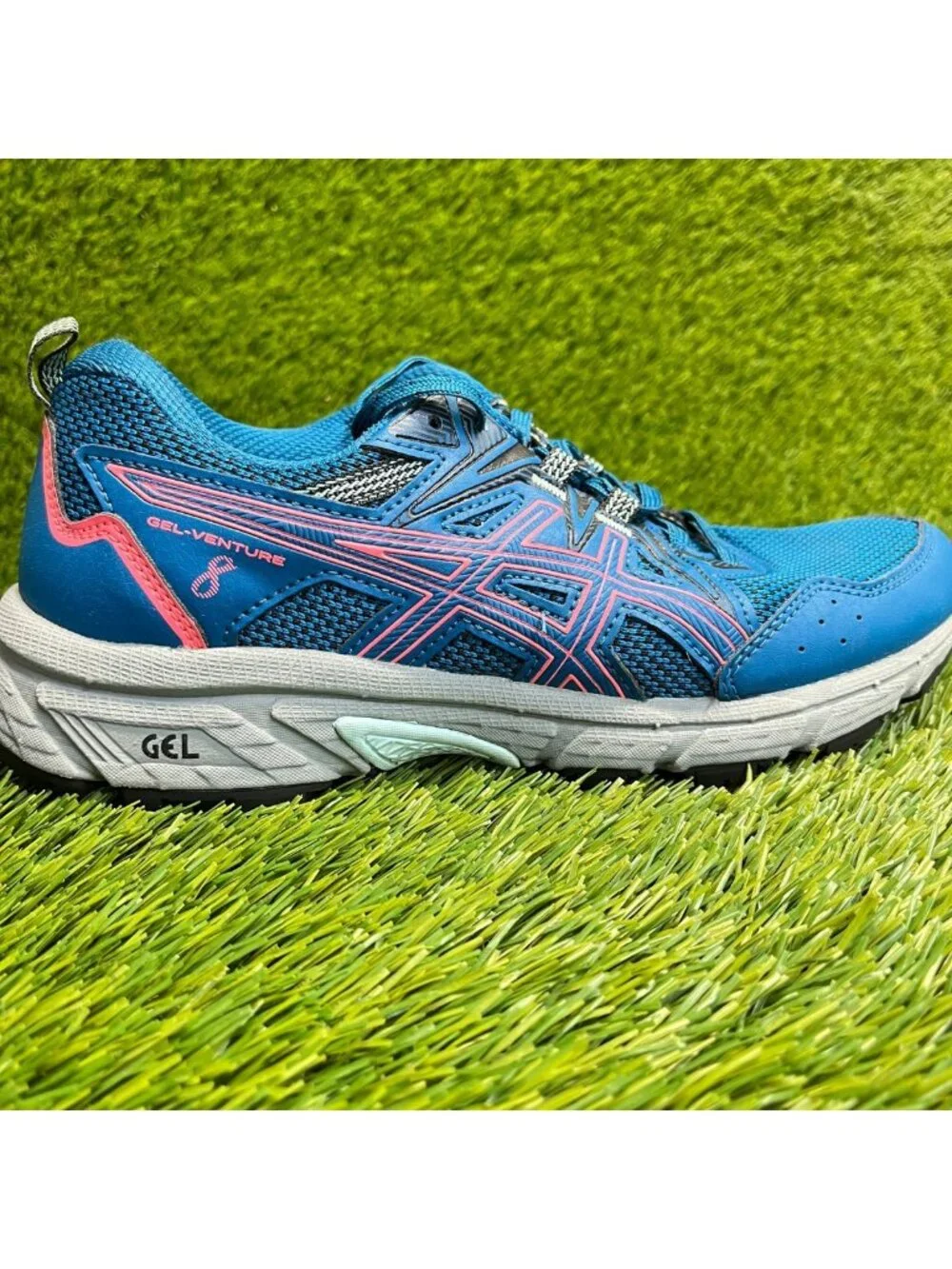 Asics Gel-Venture 8 Womens Size 7.5 Blue Pink Athletic Running Shoes Sneakers